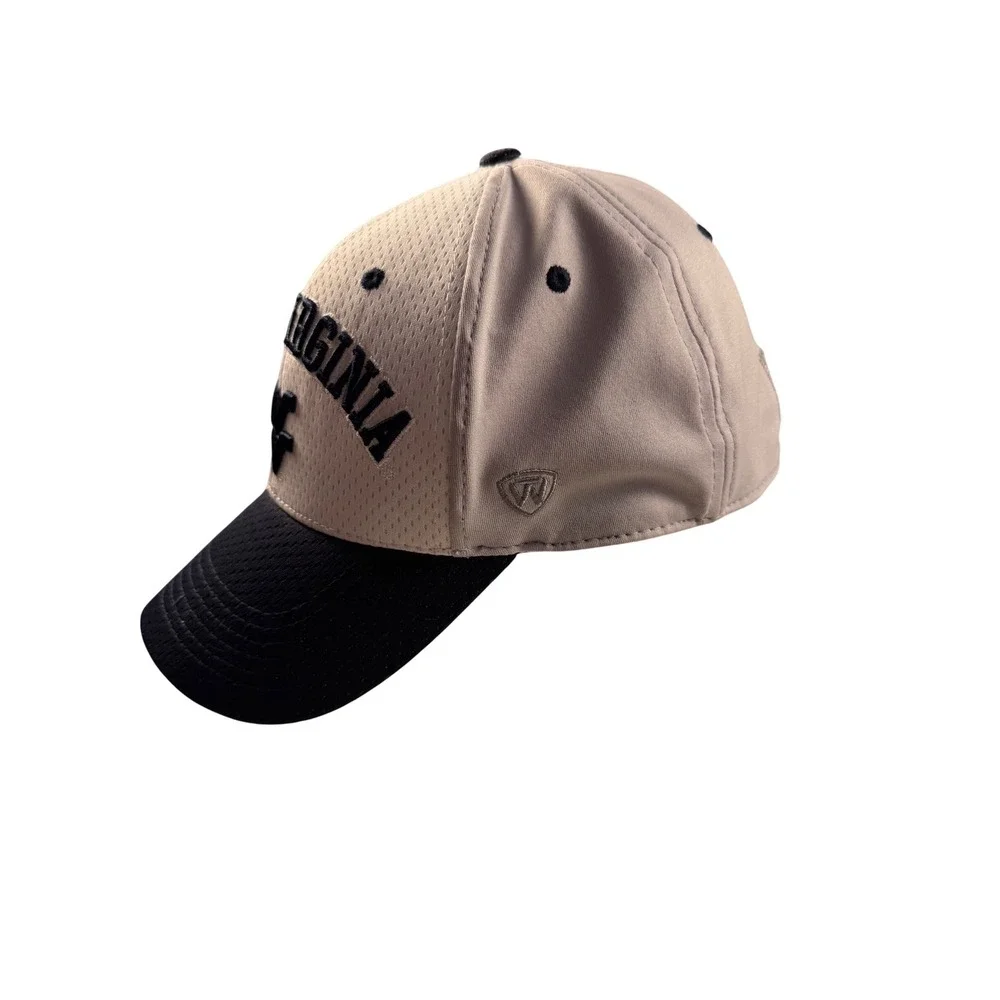 Top of the World West Virginia Mountaineers OneFit Hat Mens M/L Navy‎ White Cap